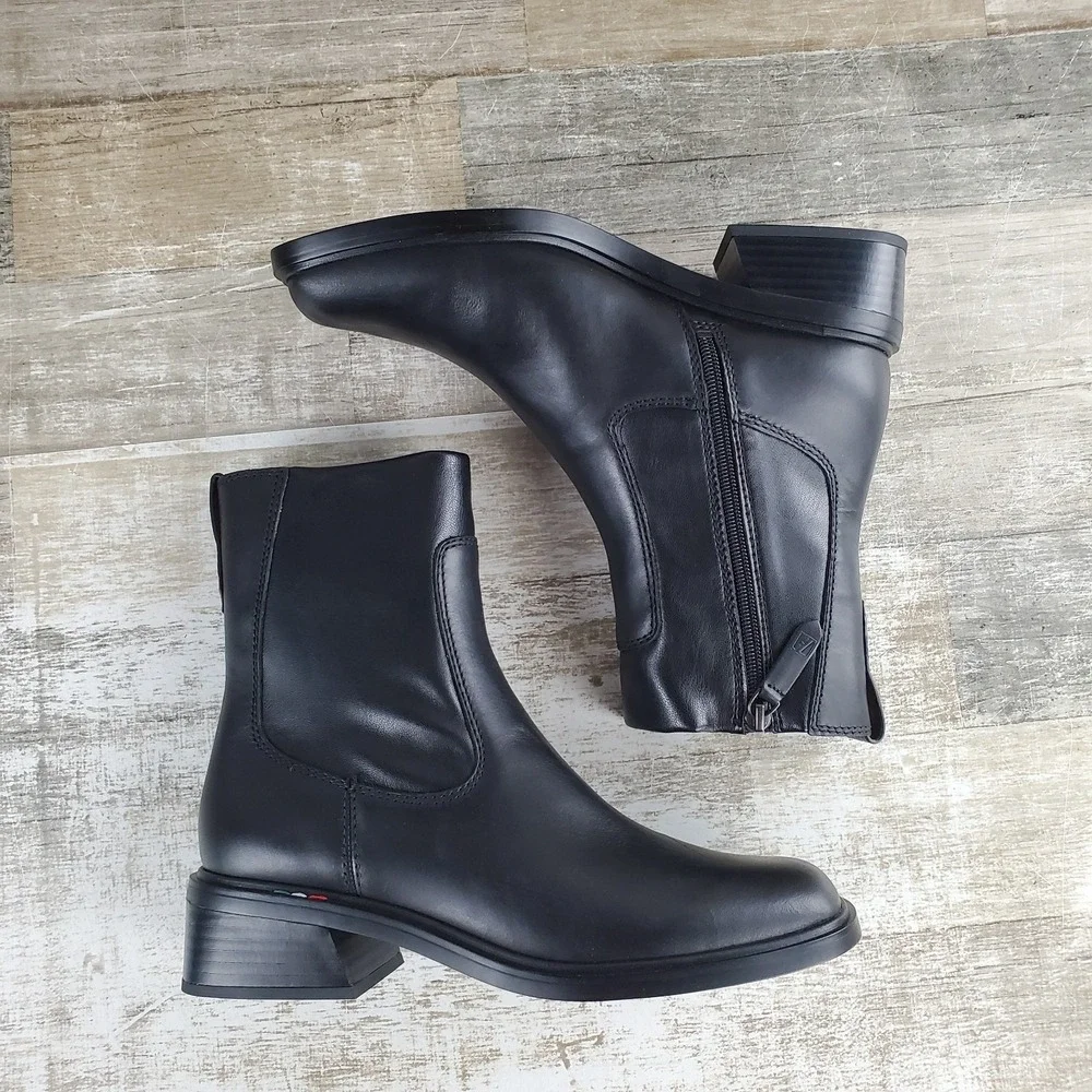 Franco Sarto Gracelyn Womens Ankle Booties Sz 9 M Black Square Toe Side Zip